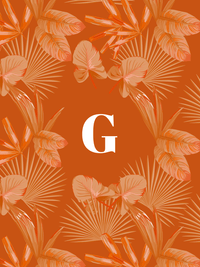 Thumbnail for Personalized Palm Fronds T-Shirt - Orange - Decorate View