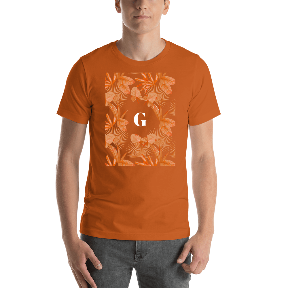 Personalized Palm Fronds T-Shirt - Orange - Shirt View