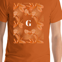 Thumbnail for Personalized Palm Fronds T-Shirt - Orange - Shirt Close-Up View