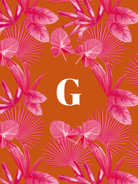 Thumbnail for Personalized Palm Fronds T-Shirt - Orange - Decorate View