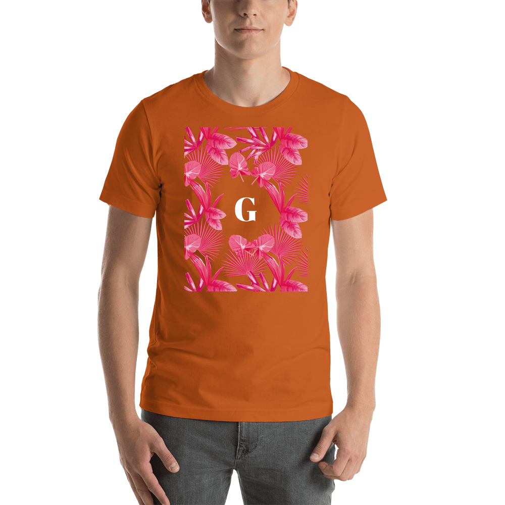 Personalized Palm Fronds T-Shirt - Orange - Shirt View