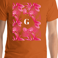 Thumbnail for Personalized Palm Fronds T-Shirt - Orange - Shirt Close-Up View