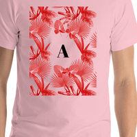 Thumbnail for Personalized Palm Fronds T-Shirt - Pink - Shirt Close-Up View