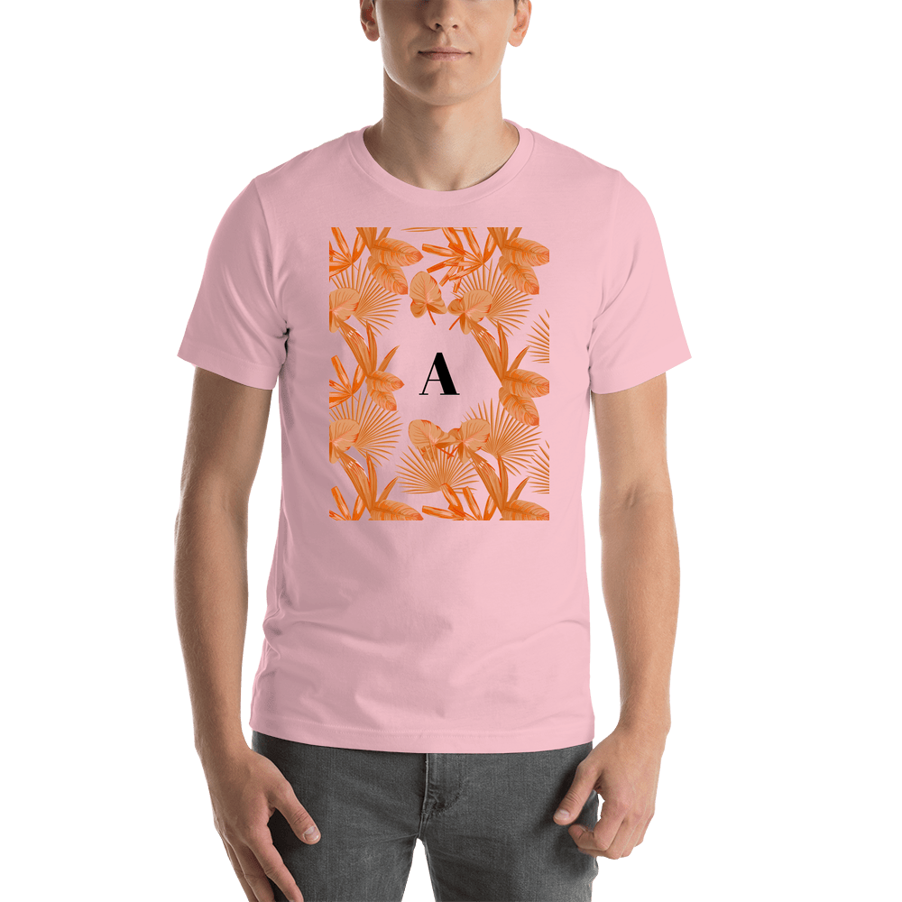 Personalized Palm Fronds T-Shirt - Pink - Shirt View