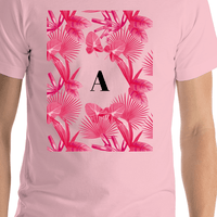 Thumbnail for Personalized Palm Fronds T-Shirt - Pink - Shirt Close-Up View