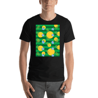 Thumbnail for Palm Fronds T-Shirt - Black with Green Stripes - Shirt View