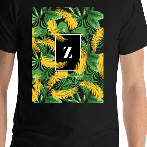 Personalized Palm Fronds T-Shirt - Tropical Leaves - Shirt Close-Up View
