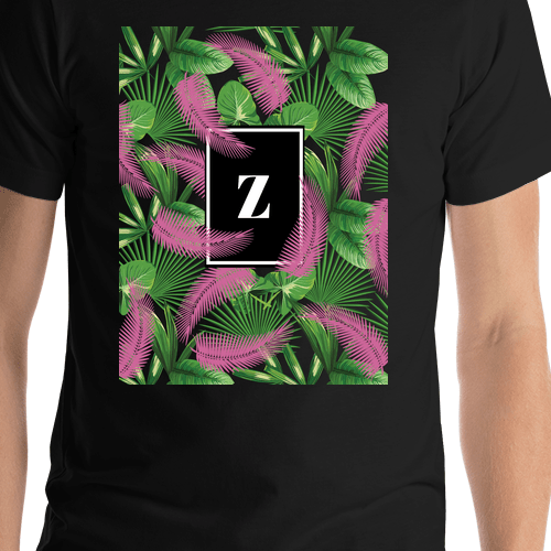 Personalized Palm Fronds T-Shirt - Tropical Leaves - Shirt Close-Up View