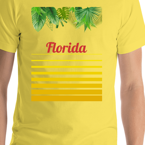 Personalized Palm Fronds T-Shirt - Ombre Gradient - Shirt Close-Up View
