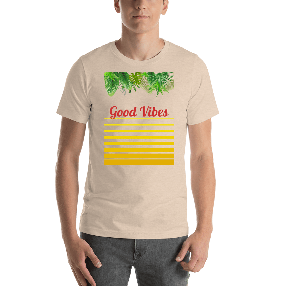 Personalized Palm Fronds T-Shirt - Ombre Gradient - Shirt View