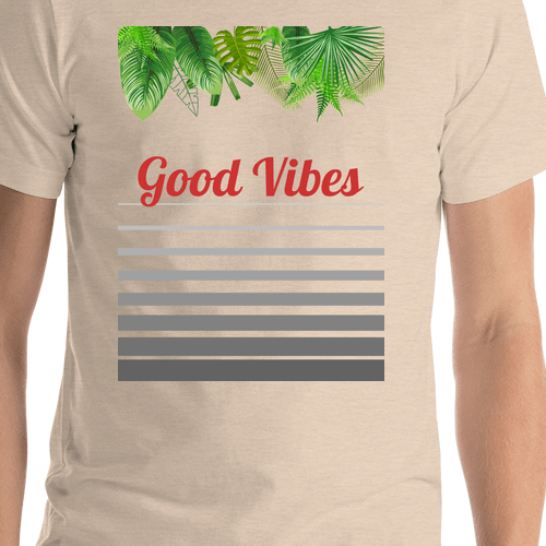 Personalized Palm Fronds T-Shirt - Ombre Gradient - Shirt Close-Up View