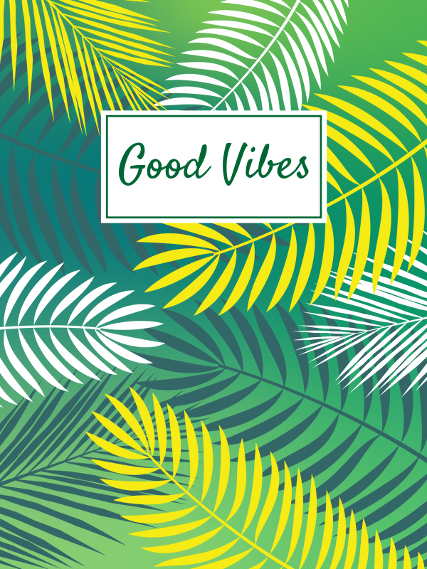Personalized Palm Fronds T-Shirt - Good Vibes - Decorate View
