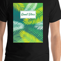 Thumbnail for Personalized Palm Fronds T-Shirt - Good Vibes - Shirt Close-Up View