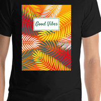 Thumbnail for Personalized Palm Fronds T-Shirt - Good Vibes - Shirt Close-Up View