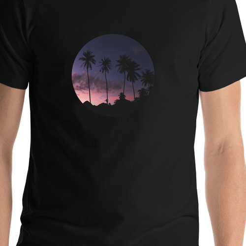 Palm Trees T-Shirt - Black - Shirt Close-Up View
