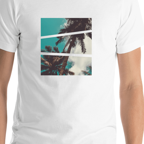 Palm Trees T-Shirt - White - Shirt Close-Up View