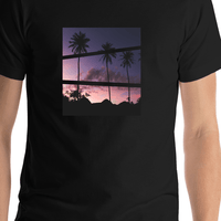 Thumbnail for Palm Trees T-Shirt - Black - Shirt Close-Up View