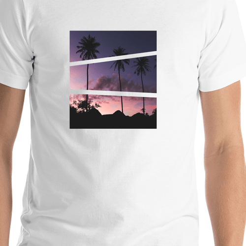 Palm Trees T-Shirt - White - Shirt Close-Up View