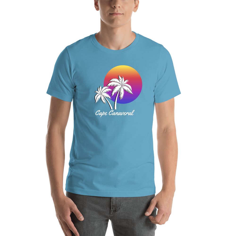 Personalized Palm Trees T-Shirt - Ocean Blue - Shirt View