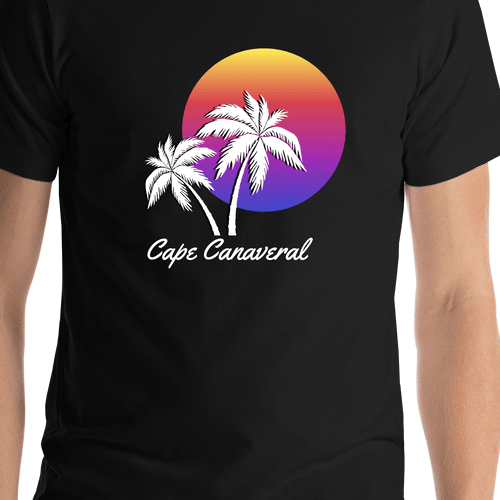 Personalized Palm Trees T-Shirt - Black - Shirt Close-Up View