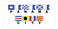 Thumbnail for Panama City Nautical Flags Beach Towel - Front View