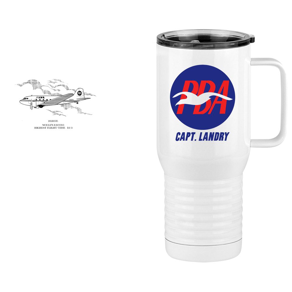 Personalized PBA Travel Coffee Mug Tumbler with Handle (20 oz) - Design View