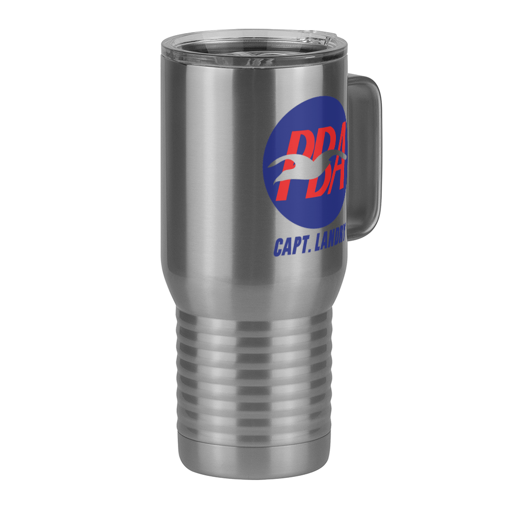 Personalized PBA Travel Coffee Mug Tumbler with Handle (20 oz) - Front Right View