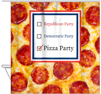 Thumbnail for Personalized Pepperoni Pizza Shower Curtain - Voting Ballot - Hanging View