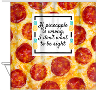 Thumbnail for Personalized Pepperoni Pizza Shower Curtain - Pineapple - Hanging View