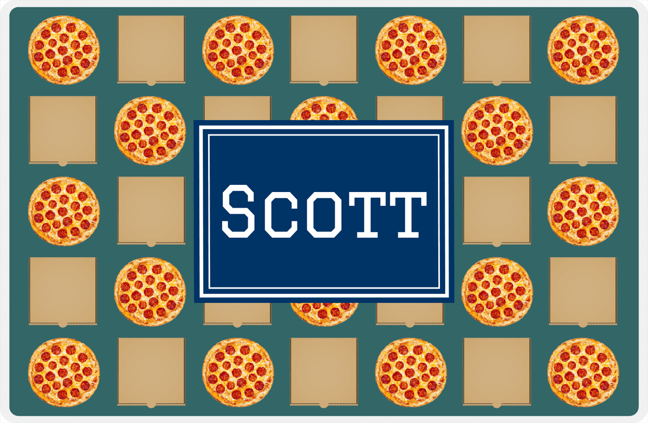 Personalized Pepperoni Pizza Placemat II - Rectangle Nameplate -  View