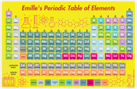 Thumbnail for Personalized Periodic Table Placemat II - Elemental Doodles - Yellow Background -  View