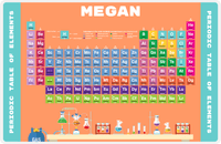 Thumbnail for Personalized Periodic Table Placemat V - Lab Gear - Orange Background -  View