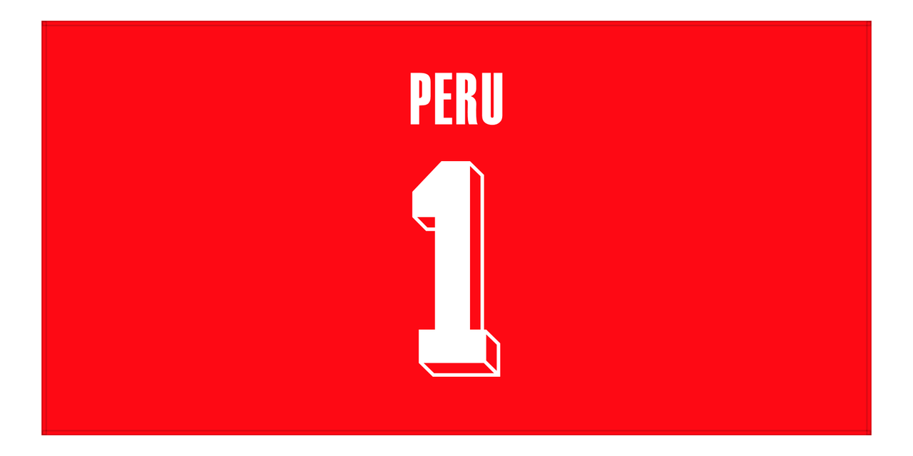 Personalized Peru Jersey Number Beach Towel - Red - Front View