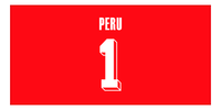 Thumbnail for Personalized Peru Jersey Number Beach Towel - Red - Front View