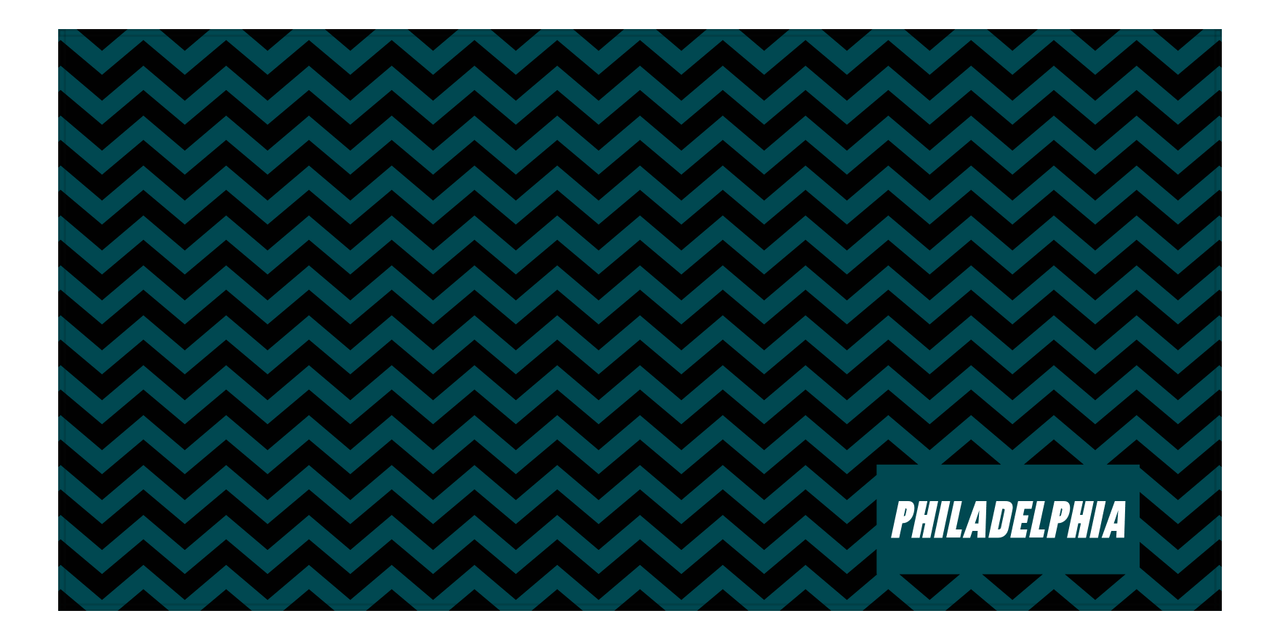 Personalized Philadelphia Chevron Beach Towel - Front View