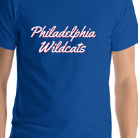 Thumbnail for Personalized Philadelphia T-Shirt - Blue - Shirt Close-Up View