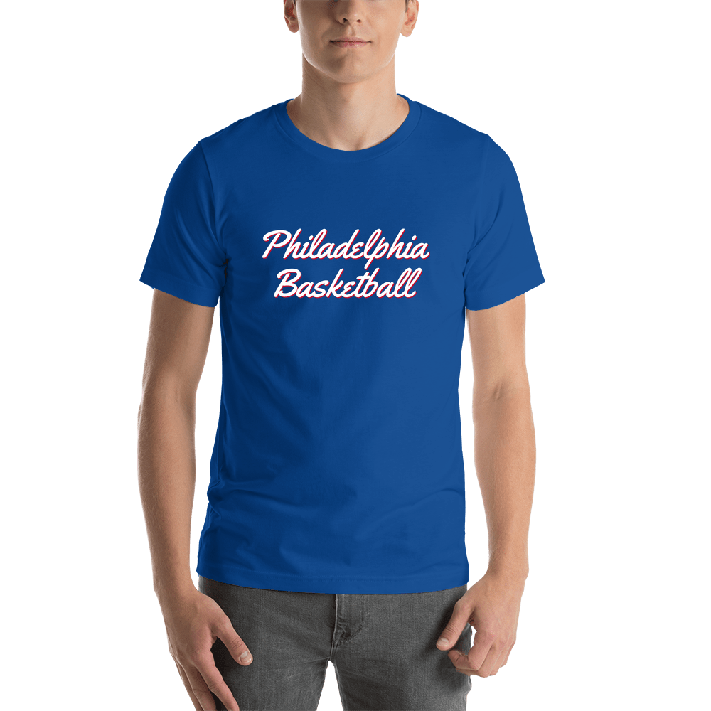 Personalized Philadelphia Basketball T-Shirt - Blue - Shirt View