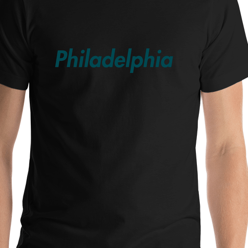 Personalized Philadelphia T-Shirt - Black - Shirt Close-Up View