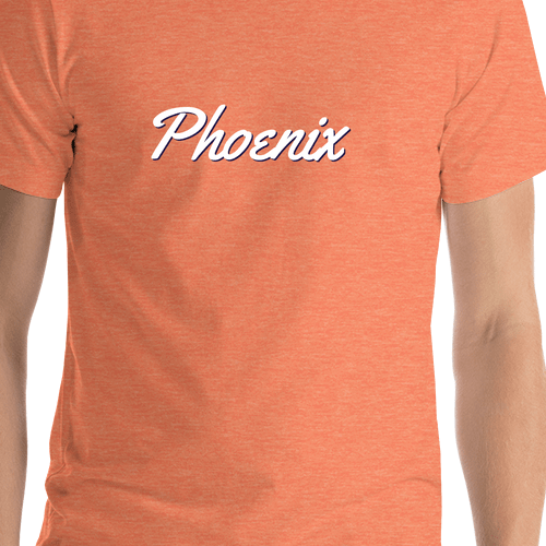 Personalized Phoenix T-Shirt - Orange - Shirt Close-Up View