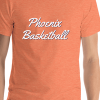 Thumbnail for Personalized Phoenix Basketball T-Shirt - Orange - Shirt Close-Up View