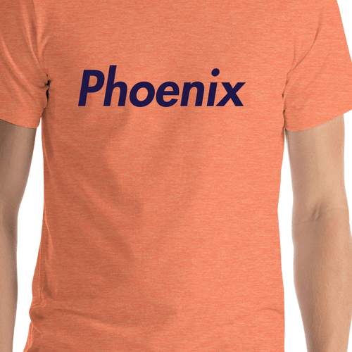 Personalized Phoenix T-Shirt - Orange - Shirt Close-Up View