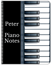 Thumbnail for Personalized Piano Keys Notebook - Black Background II - Front View