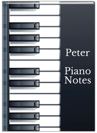 Thumbnail for Personalized Piano Keys Journal - Black Background I - Front View