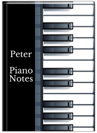 Thumbnail for Personalized Piano Keys Journal - Black Background II - Front View