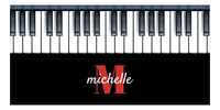 Thumbnail for Personalized Piano Keys Beach Towel - Name Over Initial - Black Background - Front View