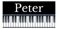 Thumbnail for Personalized Piano Keys Beach Towel - Black Background - Horizontal with Top Text - Front View