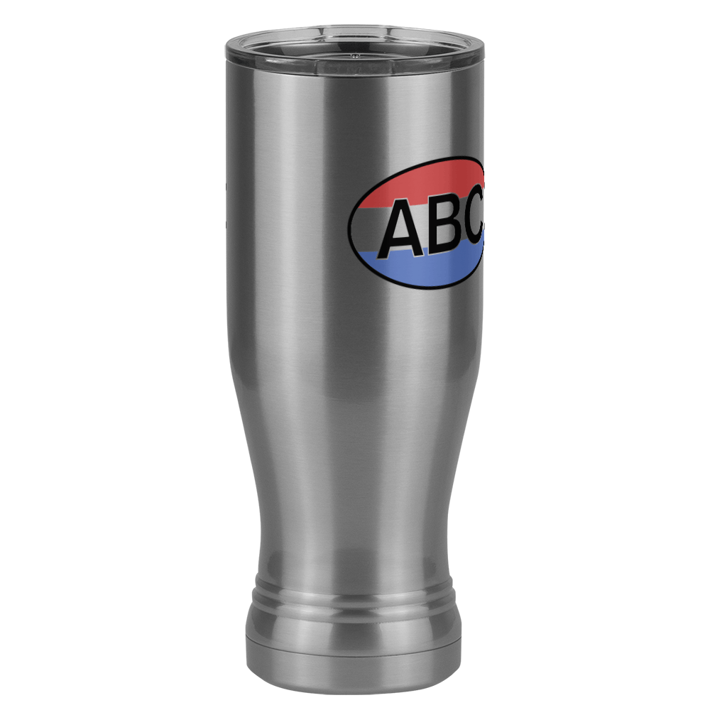 Personalized Pilsner Tumbler (20 oz) - Horizontal Stripes - Front Right View