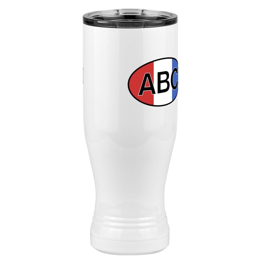 Personalized Pilsner Tumbler (20 oz) - Vertical Stripes - Front Right View