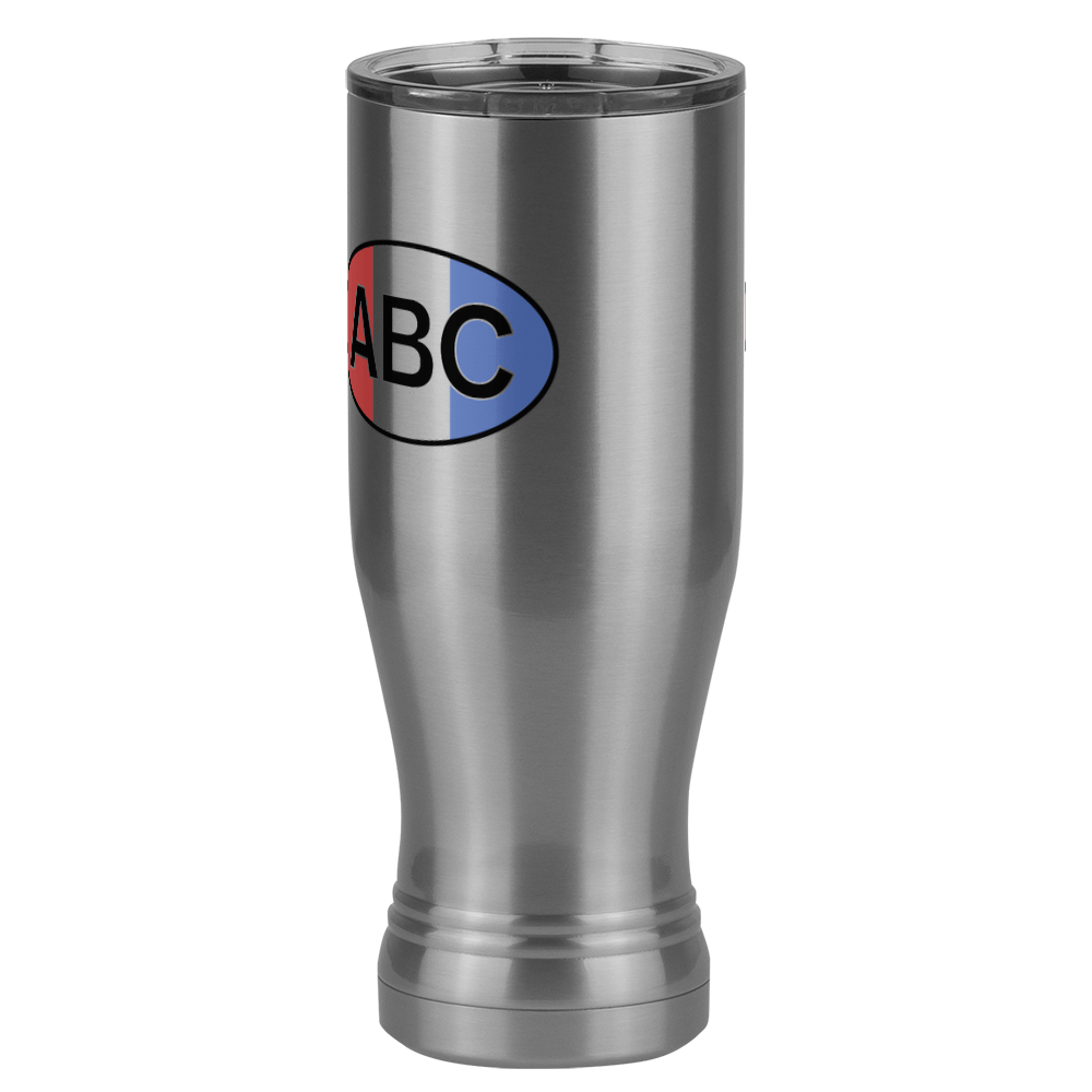Personalized Pilsner Tumbler (20 oz) - Vertical Stripes - Front Left View