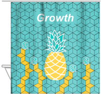 Thumbnail for Personalized Pineapple Shower Curtain - Steps to Growth - Hanging View